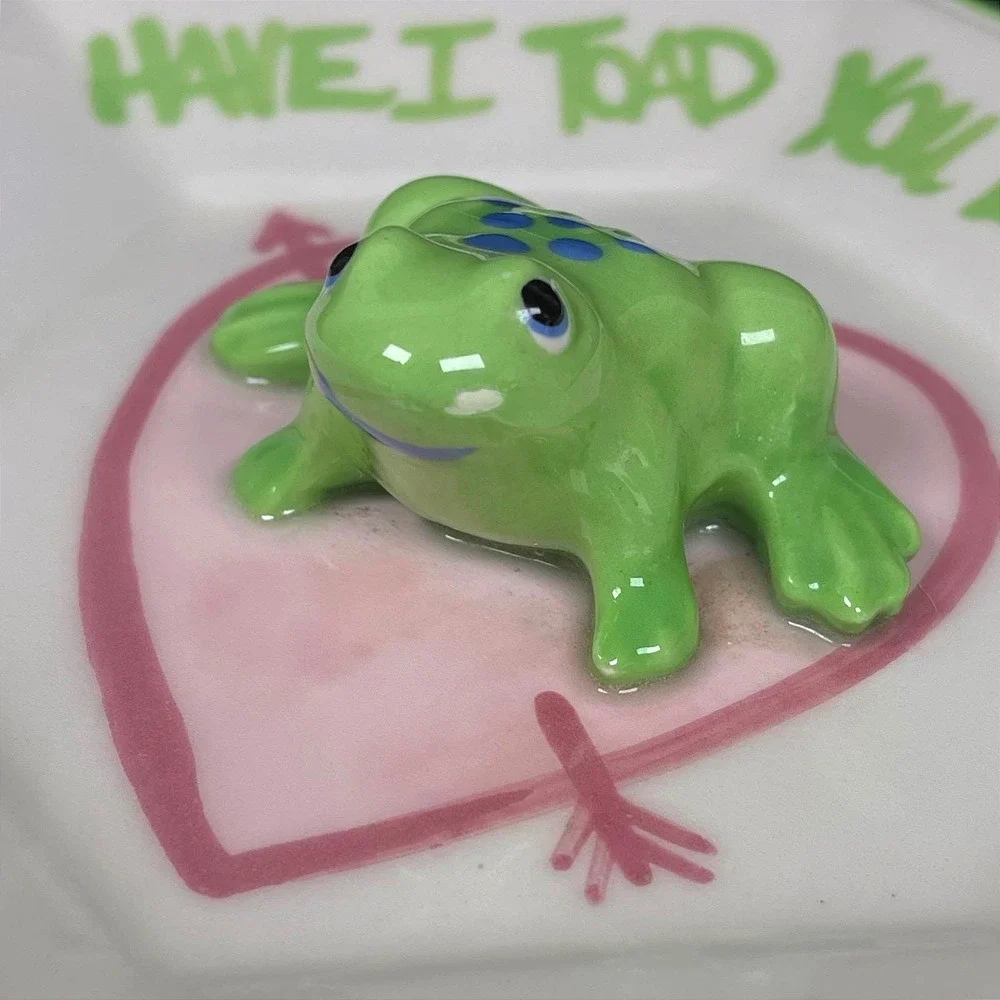 Vintage Have I Toad You Lately That I Love You Frog Trinket Dish Heart Whimsical